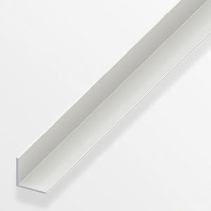 Προφίλ γωνιακό πλαστικό (PVC), ισόπλευρο λευκό 25 x 25 x 1,8 mm, 2 M 
