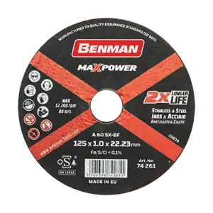 ΔΙΣΚΟΣ ΚΟΠΗΣ INOX-CD MAXPOWER BENMAN 125x1.0mm