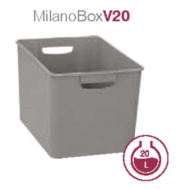 Κουτιά Αποθήκευσης Πλαστικά Terry MilanoBoxV20 γκρι