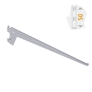 Shelf arm ES Pro 2 hooks white L200 mm