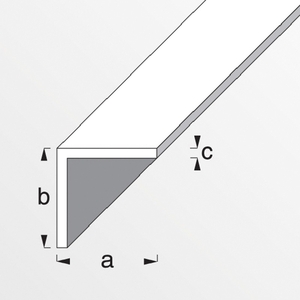 Προφίλ γωνιακό πλαστικό (PVC), ισόπλευρο λευκό 20 x 20 x 1,5 mm, 2 M  Φωτογραφία 2